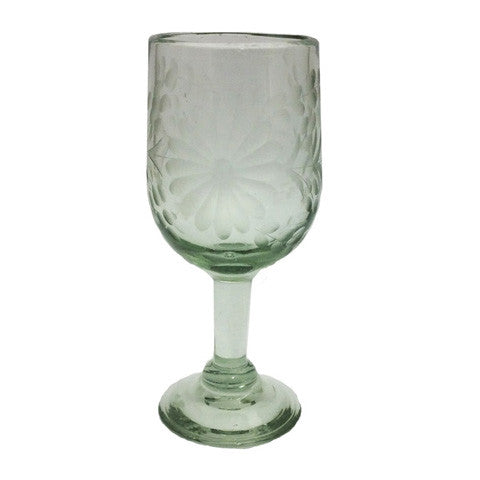Hand Blown Crystal Etched Glassware